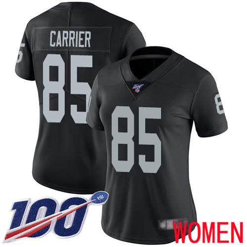 Oakland Raiders Limited Black Women Derek Carrier Home Jersey NFL Football 85 100th Season Vapor Jersey
